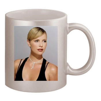 Charlize Theron 11oz Metallic Silver Mug