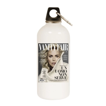 Charlize Theron White Water Bottle With Carabiner