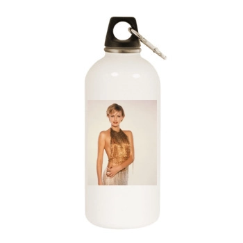 Charlize Theron White Water Bottle With Carabiner