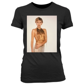 Charlize Theron Women's Junior Cut Crewneck T-Shirt