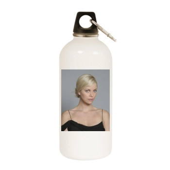 Charlize Theron White Water Bottle With Carabiner