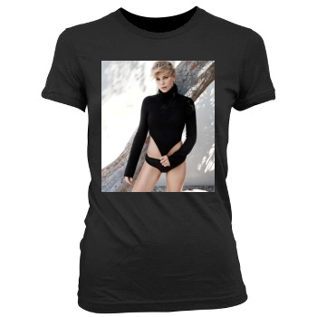 Charlize Theron Women's Junior Cut Crewneck T-Shirt