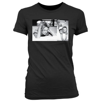 Charlize Theron Women's Junior Cut Crewneck T-Shirt