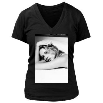 Charlize Theron Women's Deep V-Neck TShirt