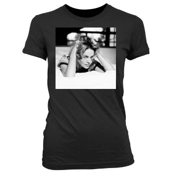 Charlize Theron Women's Junior Cut Crewneck T-Shirt