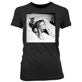 Charlize Theron Women's Junior Cut Crewneck T-Shirt