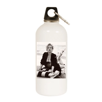 Charlize Theron White Water Bottle With Carabiner