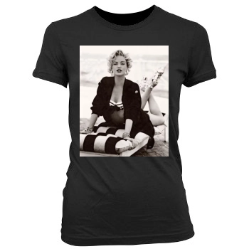 Charlize Theron Women's Junior Cut Crewneck T-Shirt