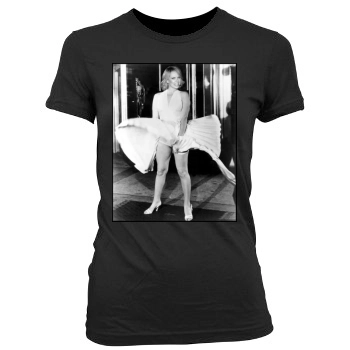 Charlize Theron Women's Junior Cut Crewneck T-Shirt