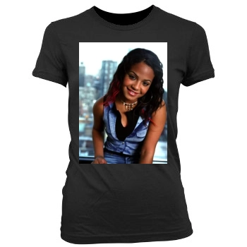 Christina Milian Women's Junior Cut Crewneck T-Shirt