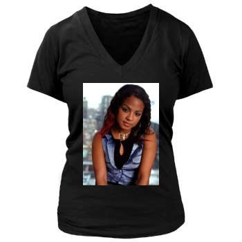 Christina Milian Women's Deep V-Neck TShirt