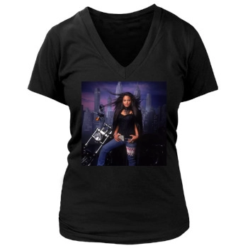 Christina Milian Women's Deep V-Neck TShirt