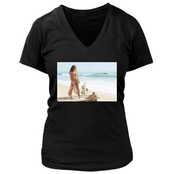 Christina Milian Women's Deep V-Neck TShirt