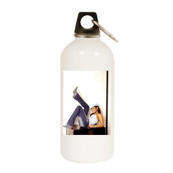 Christina Milian White Water Bottle With Carabiner