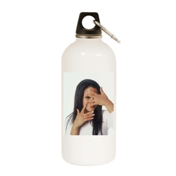 Christina Milian White Water Bottle With Carabiner