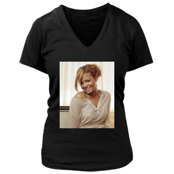 Christina Milian Women's Deep V-Neck TShirt