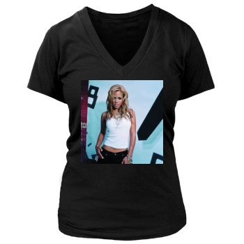 Christina Milian Women's Deep V-Neck TShirt