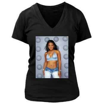 Christina Milian Women's Deep V-Neck TShirt