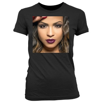 Christina Milian Women's Junior Cut Crewneck T-Shirt