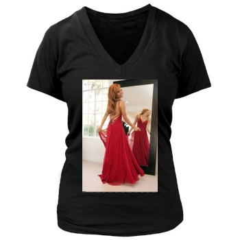 Christina Milian Women's Deep V-Neck TShirt