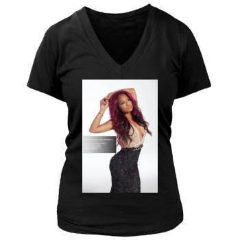 Christina Milian Women's Deep V-Neck TShirt