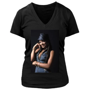 Christina Milian Women's Deep V-Neck TShirt