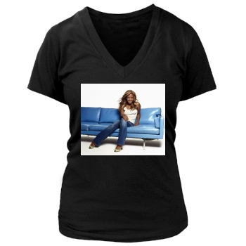 Christina Milian Women's Deep V-Neck TShirt