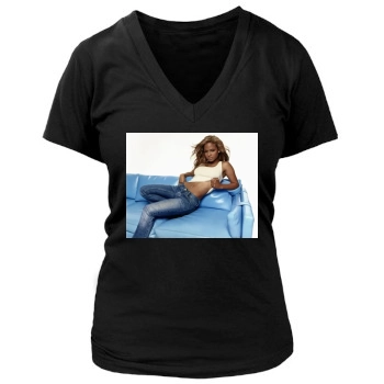 Christina Milian Women's Deep V-Neck TShirt