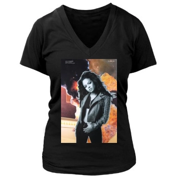 Christina Milian Women's Deep V-Neck TShirt