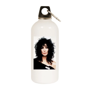 Cher White Water Bottle With Carabiner