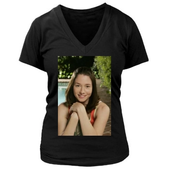 Chyler Leigh Women's Deep V-Neck TShirt