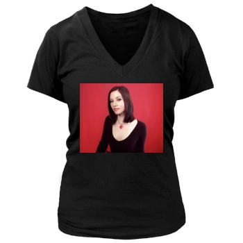 Chyler Leigh Women's Deep V-Neck TShirt