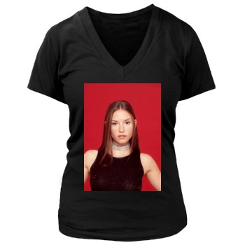 Chyler Leigh Women's Deep V-Neck TShirt