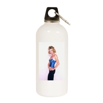 Eileen Davidson White Water Bottle With Carabiner