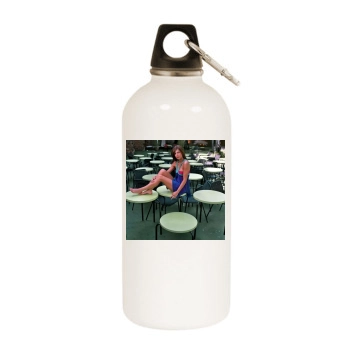 Elisabetta Canalis White Water Bottle With Carabiner