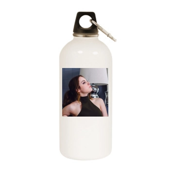 Elizabeth Gillies White Water Bottle With Carabiner