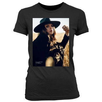 Elizabeth Gillies Women's Junior Cut Crewneck T-Shirt