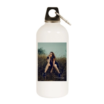 Elizabeth Gillies White Water Bottle With Carabiner
