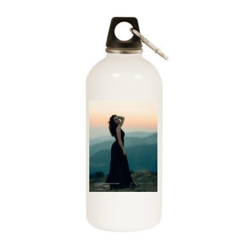 Elizabeth Gillies White Water Bottle With Carabiner