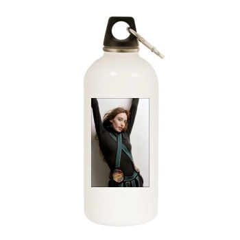 Elizabeth Jagger White Water Bottle With Carabiner