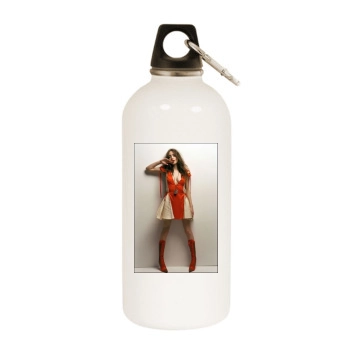 Elizabeth Jagger White Water Bottle With Carabiner