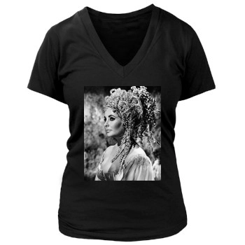 Elizabeth Taylor Women's Deep V-Neck TShirt