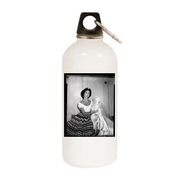 Elizabeth Taylor White Water Bottle With Carabiner