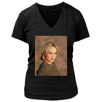 Christina Applegate Women's Deep V-Neck TShirt