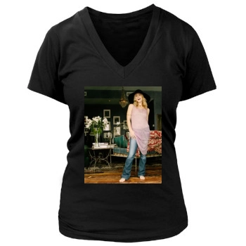 Christina Applegate Women's Deep V-Neck TShirt