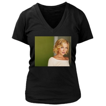 Christina Applegate Women's Deep V-Neck TShirt