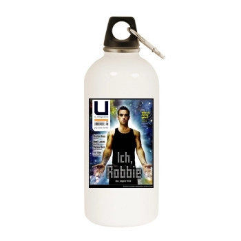 Robbie Williams White Water Bottle With Carabiner