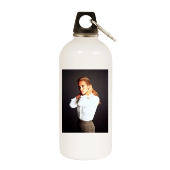Elizabeth Berkley White Water Bottle With Carabiner