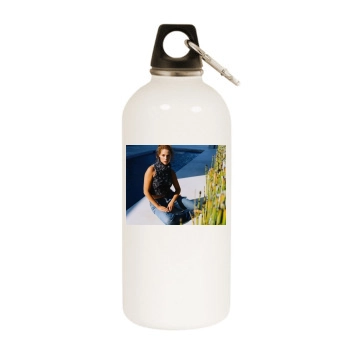 Elizabeth Berkley White Water Bottle With Carabiner