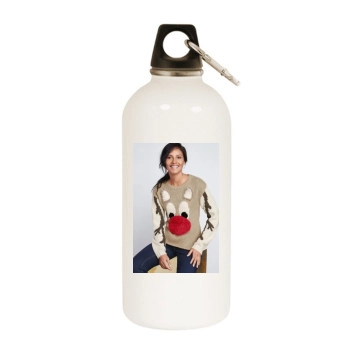 Emanuela de Paula White Water Bottle With Carabiner